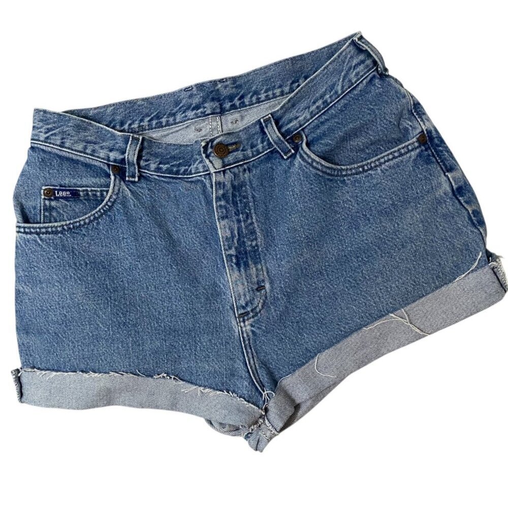 Vintage Lee Originals Denim Cut off Shorts 12 Light Wash